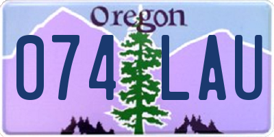 OR license plate 074LAU
