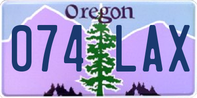 OR license plate 074LAX