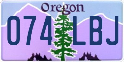 OR license plate 074LBJ