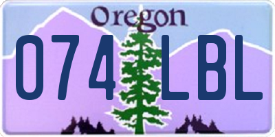 OR license plate 074LBL