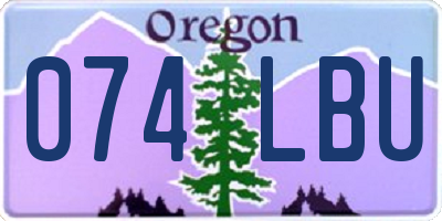 OR license plate 074LBU