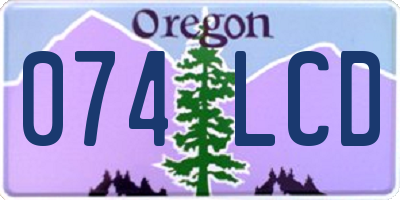 OR license plate 074LCD
