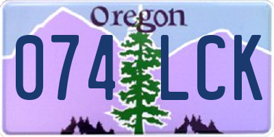 OR license plate 074LCK