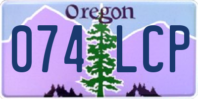 OR license plate 074LCP