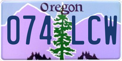 OR license plate 074LCW