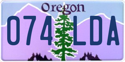 OR license plate 074LDA