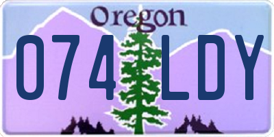 OR license plate 074LDY
