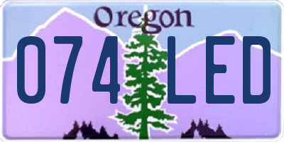 OR license plate 074LED
