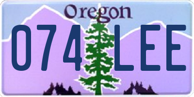 OR license plate 074LEE