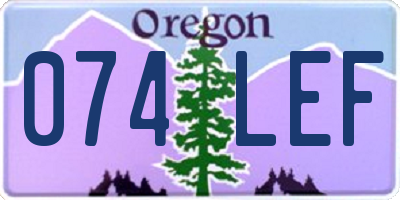 OR license plate 074LEF