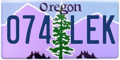 OR license plate 074LEK