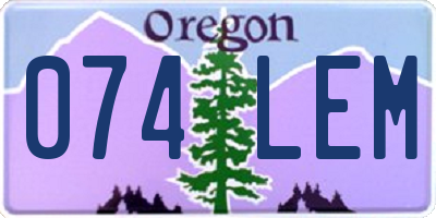 OR license plate 074LEM