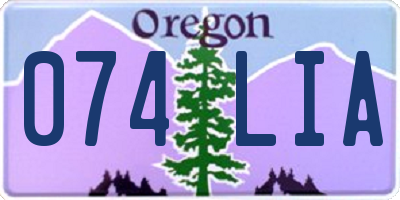 OR license plate 074LIA
