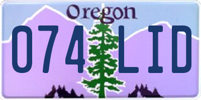 OR license plate 074LID