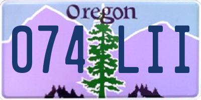 OR license plate 074LII