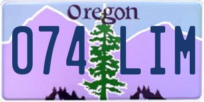 OR license plate 074LIM