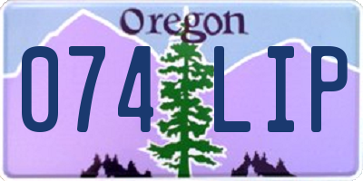OR license plate 074LIP