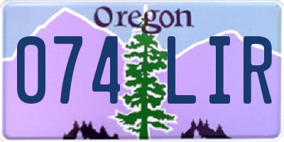 OR license plate 074LIR