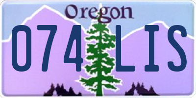 OR license plate 074LIS