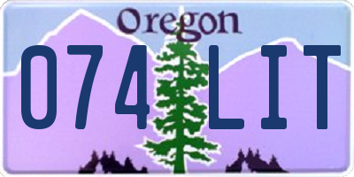 OR license plate 074LIT