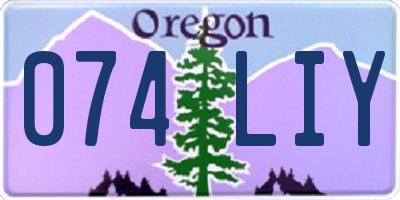OR license plate 074LIY