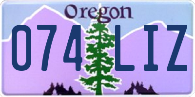 OR license plate 074LIZ