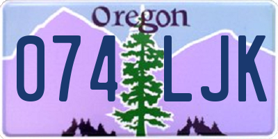 OR license plate 074LJK