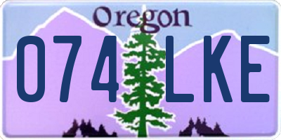 OR license plate 074LKE