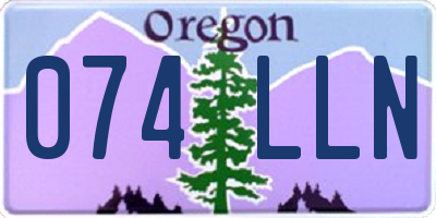 OR license plate 074LLN