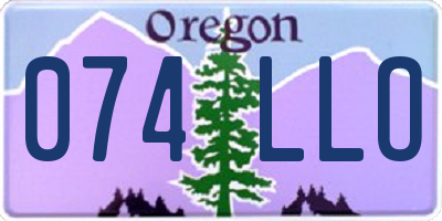OR license plate 074LLO