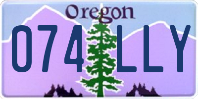 OR license plate 074LLY