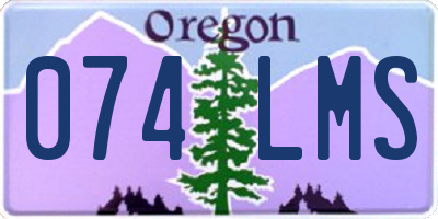 OR license plate 074LMS