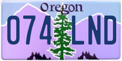 OR license plate 074LND