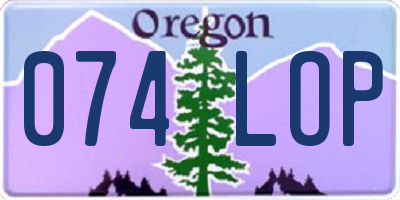 OR license plate 074LOP