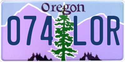 OR license plate 074LOR