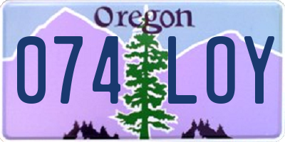 OR license plate 074LOY