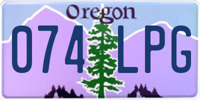 OR license plate 074LPG