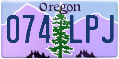 OR license plate 074LPJ