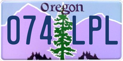 OR license plate 074LPL