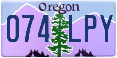 OR license plate 074LPY