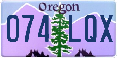 OR license plate 074LQX
