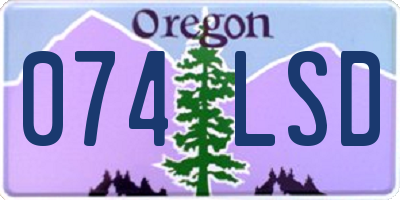 OR license plate 074LSD