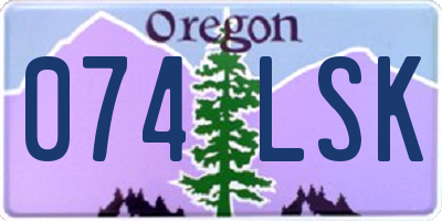 OR license plate 074LSK