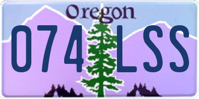 OR license plate 074LSS