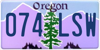 OR license plate 074LSW