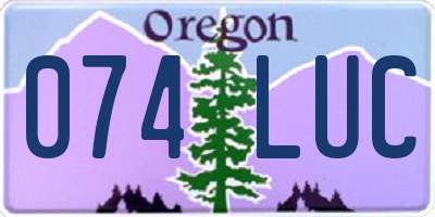OR license plate 074LUC