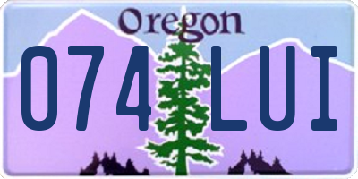 OR license plate 074LUI