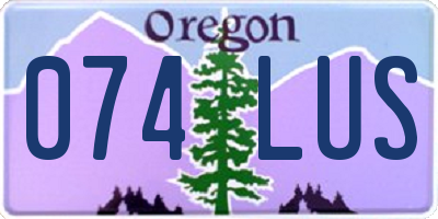 OR license plate 074LUS