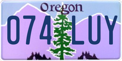 OR license plate 074LUY