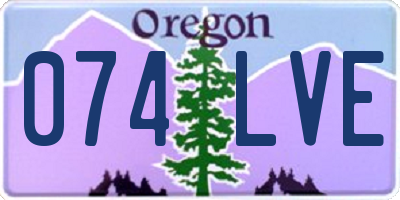 OR license plate 074LVE
